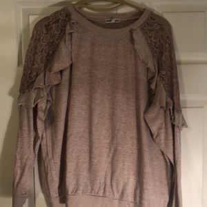 Light pink ruffle sweater!